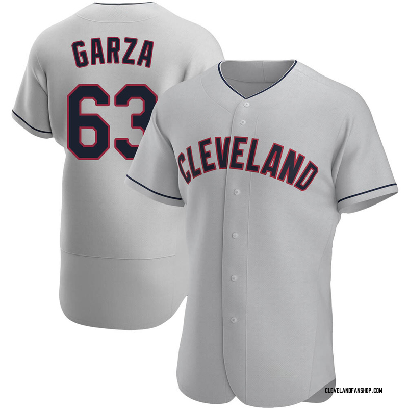 Justin Garza Men s Cleveland Indians Road Jersey Gray Authentic