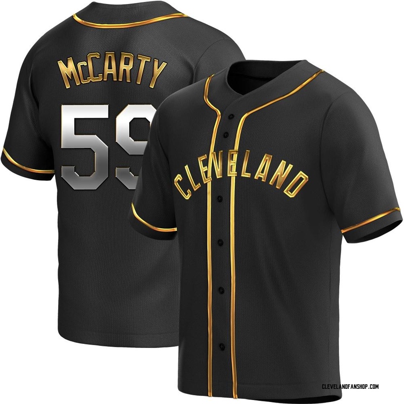 Custom Men's Cleveland Guardians Alternate Jersey - Black Golden Replica