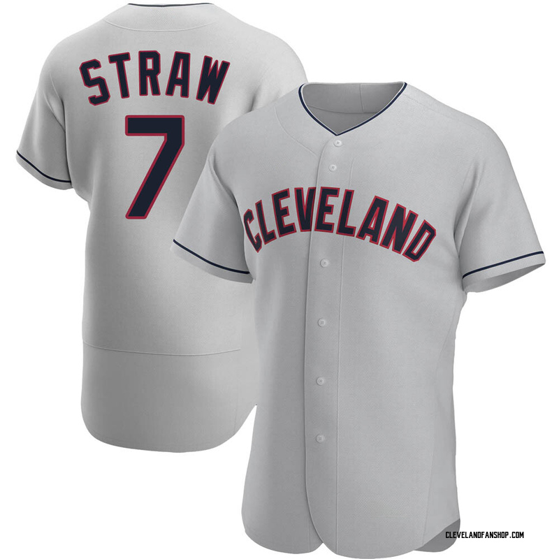 Myles Straw Men's Cleveland Guardians Alternate Jersey - Navy Authentic