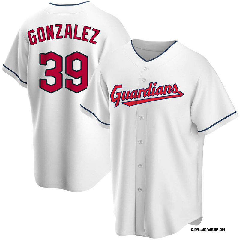 Oscar Gonzalez Men's Cleveland Guardians Jersey - Black/White Replica