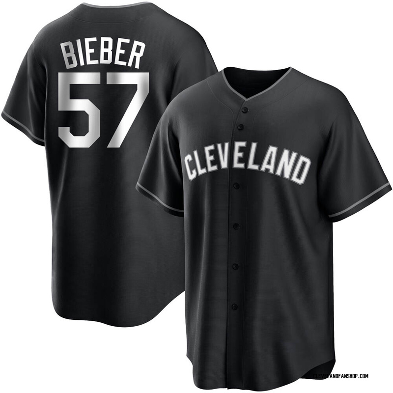 Shane Bieber Youth Cleveland Guardians Jersey - Black/White Replica