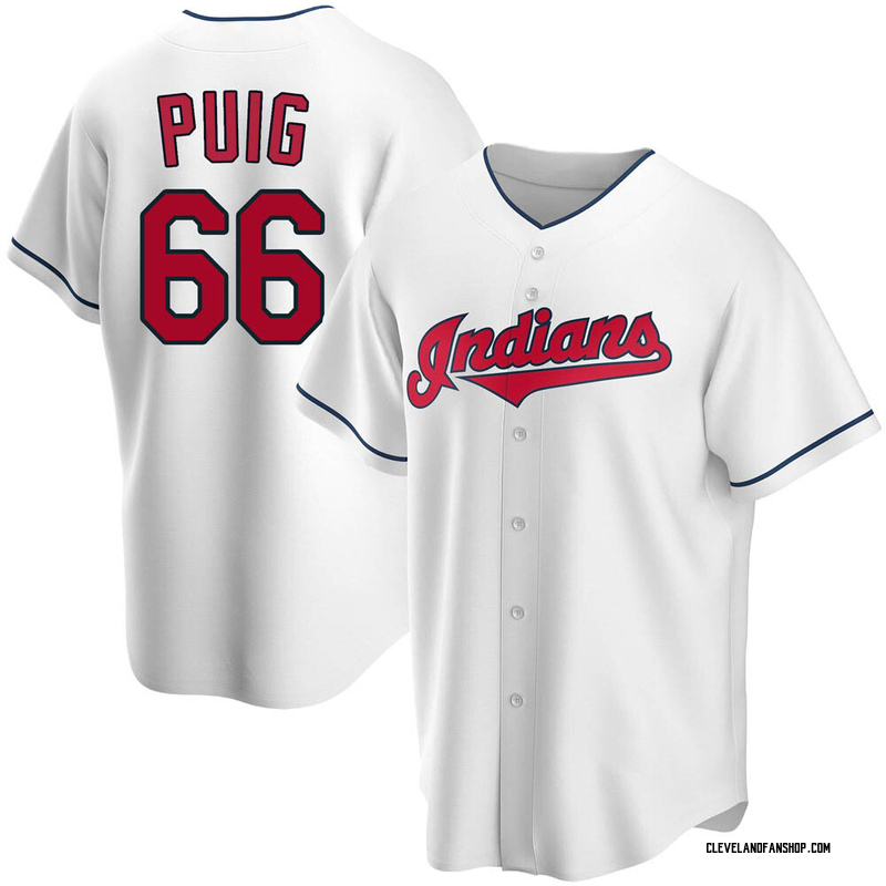 Yasiel Puig Cleveland Indians Majestic Youth Alternate Official Cool Base  Player Jersey - Red