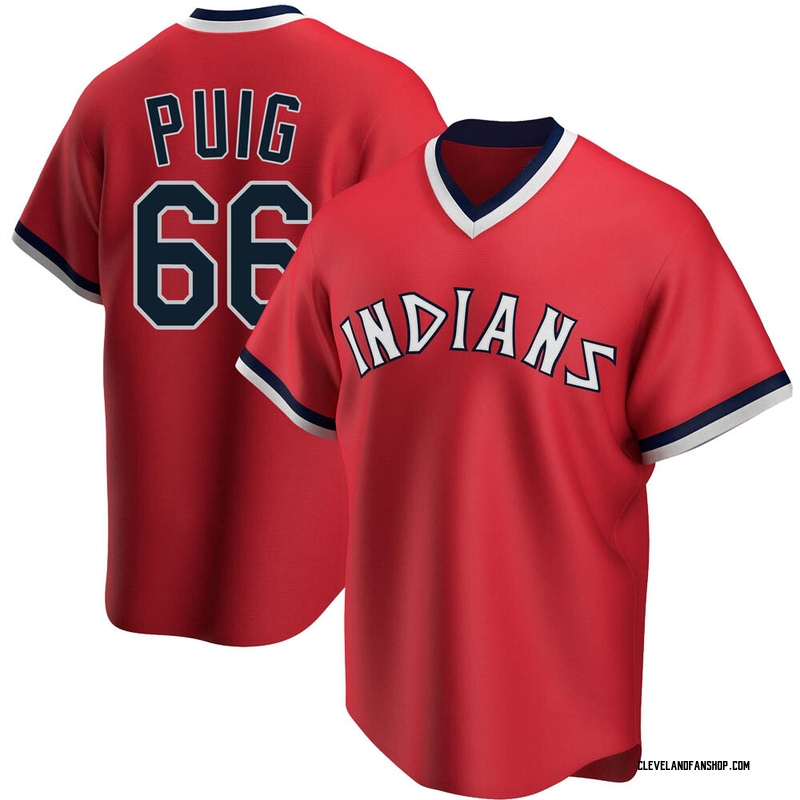Yasiel Puig Cleveland Indians Majestic Youth Alternate Official